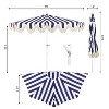 JONATHAN Y Beverly 9 ft. Designer Classic Scalloped Fringe Half Market Patio Umbrella with Crank, Push Button Tilt and UV Protection - 3 of 4
