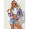 INSPIRE CHIC Women's Sequin Long Sleeve Glitter Shiny Party Bomber Jacket - 2 of 4