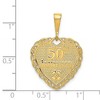 Black Bow Jewelry 14k Yellow Gold 50th Anniversary Scalloped Heart Pendant, 20mm - 4 of 4