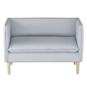 French Seam Settee Geo Gray with Natural Legs - Project 62