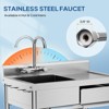 ROVSUN Utility Sink with Drawer, Stainless Steel Kitchen Sink,Pegboard & Hanging Hook for Commercial, Indoor, Outdoor Use, 36.22 L × 21.46 W × 38.78 H - 4 of 4