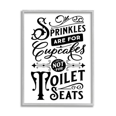 Stupell Industries Funny Bathroom Toilet Seat Framed Giclee Art