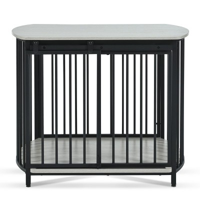 AZL1 Life Concept Pet Crates and Houses Curved Pet Cage Dual Purpose Furniture Ventilated Structure Chew Resistant, Gray, 31.5"*23.03"*25.87"