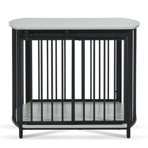 SEVOBAL Pet Crates and Houses Curved Pet Cage Dual Purpose Furniture Ventilated Structure Chew Resistant, Gray, 31.5"*23.03"*25.87" - 1 of 4