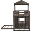 Whisen Playhouse Style L-Shaped Twin Over Full Bunk Bed with Built-in Ladder and Guardrails - 4 of 4