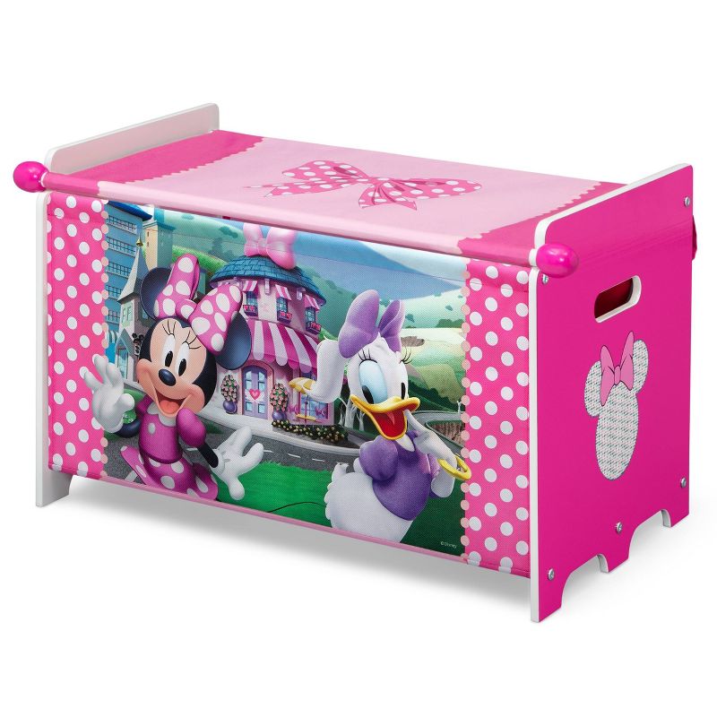Delta Children Minnie Mouse Toy Box with Retractable Fabric Top - Pink, 6 of 9