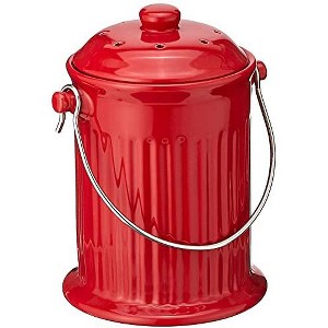 Norpro, Red 93R, 1 Gallon Ceramic Compost Keeper - 1 of 4
