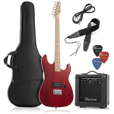 Davison 39-Inch Full-Size Electric Guitar with 10-Watt Amplifier - Includes Padded Gig Bag & Accessories