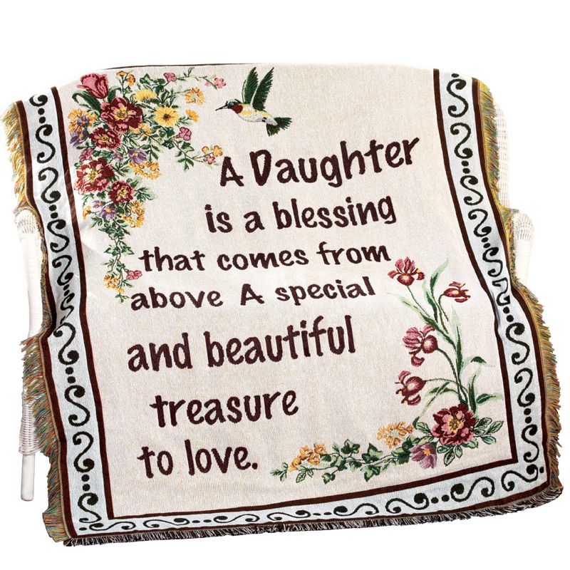 Collections Etc Floral Treasure Blessings Throw Blanket, 1 of 4