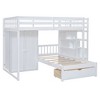 PAGED Modern Wooden Bunk Bed Loft Bed with Desk, Twin over Full Bed Frame with Drawers, Shelves, Stairs and Guardrail for Kids, Teens, Adults - 4 of 4