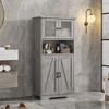 Whizmax Bathroom Cabinet, Bookcase, Freestanding Floor Storage Cabinet with Open Shelf & Doors, Kitchen Cupboard - 4 of 4