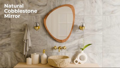 Natural Pine Asymmetrical Wall Mirror