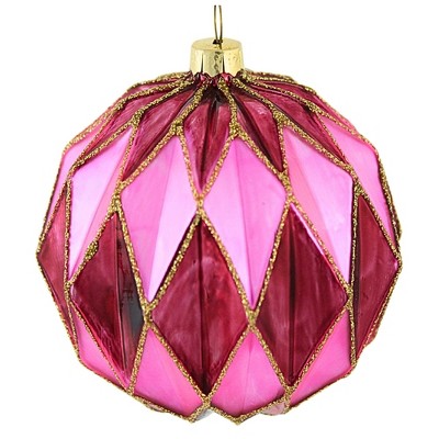 Cody Foster 3.5 Inch Midcentury Diamond Baubles Large Christmas Tree Ornament , Christmas Decor Honeycomb Waffle Mid-Century (1PC)