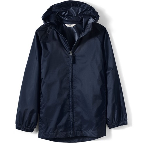 Lands End School Uniform Kids Packable Rain Jacket X small