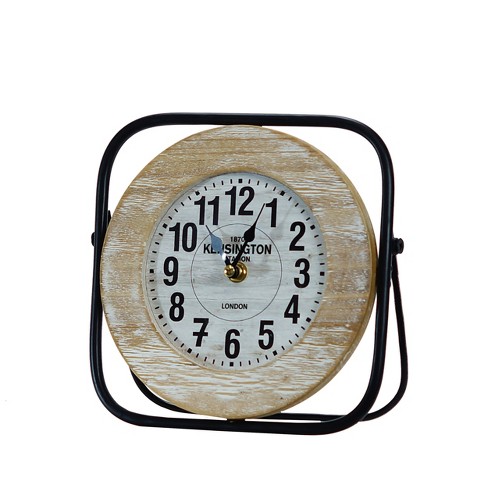 VIP Metal 8 in. White Swivel Table Clock - image 1 of 4