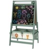 Qaba Kids Easel, 3-in-1 Double-Sided Art Easel with Paper Roll, Whiteboard & Chalkboard, Storage Baskets for Toddlers Ages 3-8 - 4 of 4