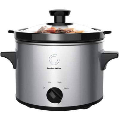 Complete Cuisine CC-1500-SL Round Stainless-Steel Slow Cooker