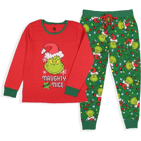 Dr. Seuss How The Grinch Stole Christmas Lights Sleep Pajama Set (xs ...