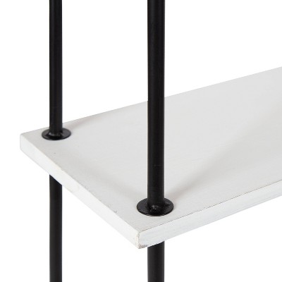 Walters White Wood and Metal 3-Tier Wall Shelf