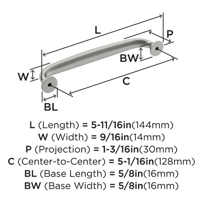 Brushed Nickel Traditional Cabinet Bar Pull with Mounting Hardware
