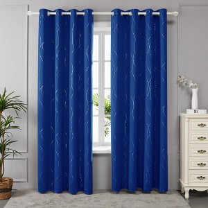 Deconovo Wave Line with Dots Blackout Curtains 52" W (2 Panels) - 1 of 4