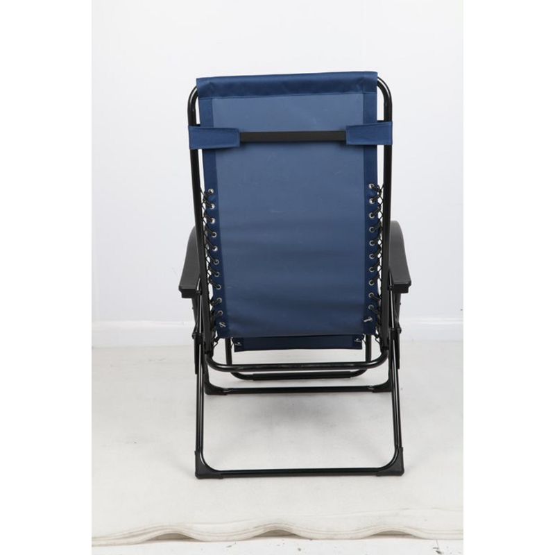 Guidesman LC-8014 Foldable Locking Weather Resistant Outdoor Steel Framed Zero Gravity Reclining Lounge Chair with Headrest Pillow, Blue, 5 of 7