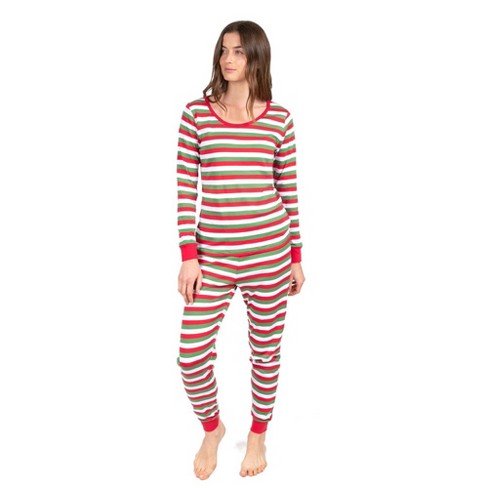 Green and white online striped pjs