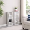 Okak 8 Tier Tall Wavy Bookshelf Corner Organizer,Wooden Display Bookcase Open Storage Rack for Office,Living Room - 2 of 4