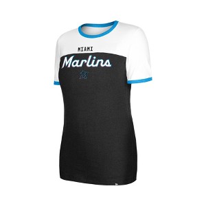 MLB Miami Marlins Women's Bi-Blend Ringer T-Shirt - 1 of 4