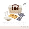 Twine Tahoe Outdoor Picnic Basket with Lid and Handle, Four Person Picnic Basket with Accessories Picnic Equipment 28-Piece Set - 4 of 4