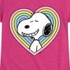 Girls' - Peanuts - Snoopy Heart Fitted Short Sleeve Graphic T-Shirt - 2 of 4