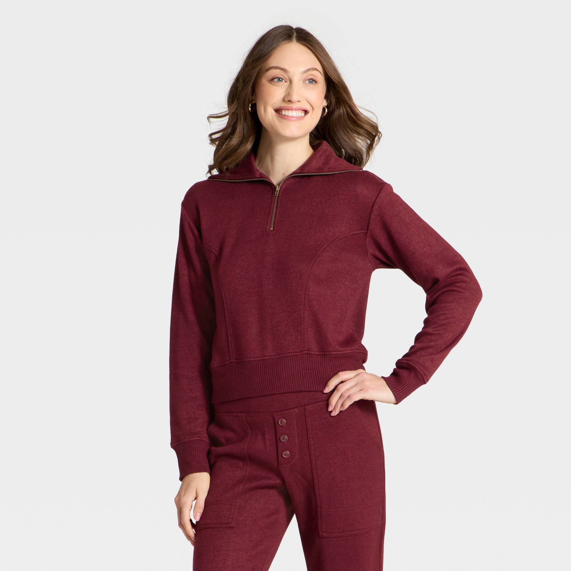 Women's Quarter Zip Pullover Sweatshirt - Universal Thread™
