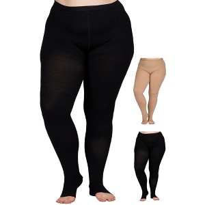 Absolute Support Women’s Plus Size 20–30mmHg Graduated Compression Pantyhose, Open Toe Opaque – Circulation, Edema & Swelling Relief, A214PS - 1 of 4