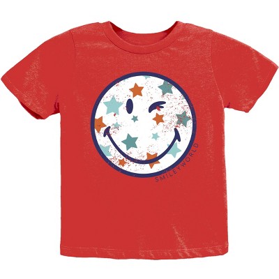 The Juniper Shop SmileyWorld Patriotic Star Wink Youth Short Sleeve Tee