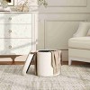 CAVINAS Round Storage Ottoman Bench,Upholstered Ottoman with Leather Accent for Living Room,Bedroom,Gray/White - 4 of 4