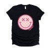 Simply Sage Market S.W.Smiley Pink Checker Smiley Face Short Sleeve Tee - 2 of 4