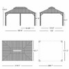 PURPLE LEAF Outdoor Gazebo Aluminum Frame Galvanized Steel Double Roof Patio Hardtop Gazebo with Curtains and Netting for Patio Lawn and Garden, Grey - 2 of 4