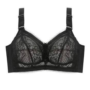 Agnes Orinda Women's Plus Size Wireless Soft Cup Comfort Unlined Lace Full  Coverage Bra : Target