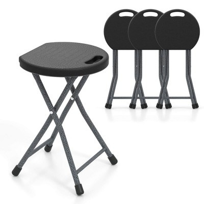 Tangkula 4PCS 18"H Folding Stool Portable & Foldable Camping Chair w/ Built-in Handle