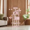 81.1 Inch Large Cat Tree Tower  with 13 Scratching Posts, 2 Perches, 2 Caves, Basket, Hammock, Pompoms - Multi-Level Plush Cat Condo for Indoor Cats - 3 of 4