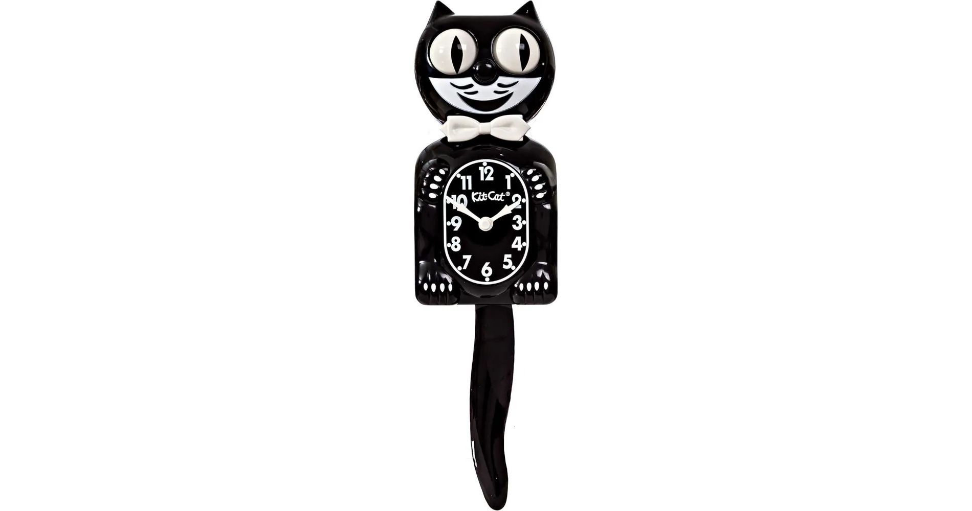Kit-Cat Klock Gentlemen The Original (Classic Black)Iconic Retro Cat Clock w Moving Eyes & Tail, Battery Operated Wall Clock, Perfect for Home Decor
