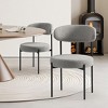 WestinTrends Alexandria Mid-Century Modern Upholstered Faux Shearling Round Dining Chairs - 2 of 4
