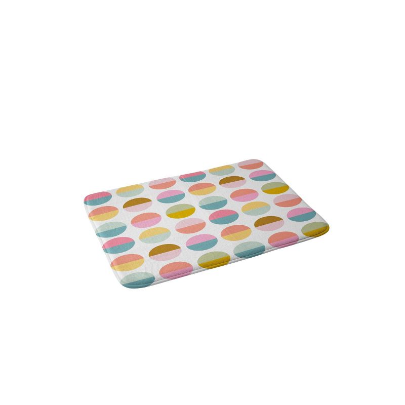 June Journal Colorful and Bright Circle Pattern Memory Foam Bath Mat - Deny Designs, 1 of 4