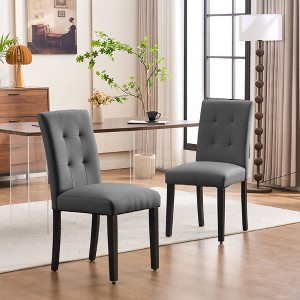 FERPIT Faux Leather Tufted Upholstered Dining Chairs Set of 2 - 1 of 4