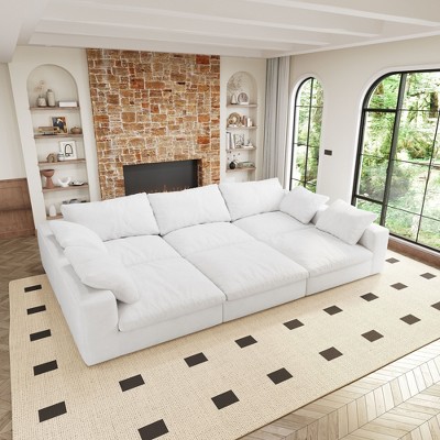 NicBex Couches for Living Room Feather-filled Seat Sofa Couches Comfy Upholstered 1pc Modular Design Sofa