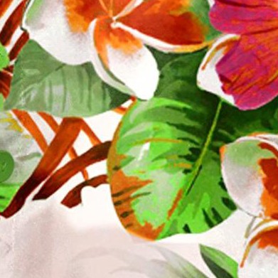 tropical floral autumn beige