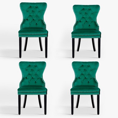WestinTrends  Velvet Upholstered Tufted Dining Chairs (Set of 4)