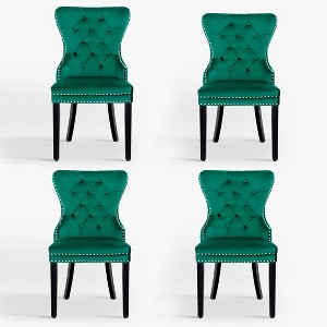 WestinTrends  Velvet Upholstered Tufted Dining Chairs (Set of 4) - 1 of 4