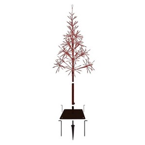 Alpine Festive Artificial Christmas Tree with Warm White LED Lights Red - 1 of 4