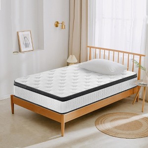 PAGED 7-Zoned Cool Memory Foam Mattress 12 Inch Twin Size Mattress with Breathable Soft Knitted Fabric for Bedroom - 1 of 4